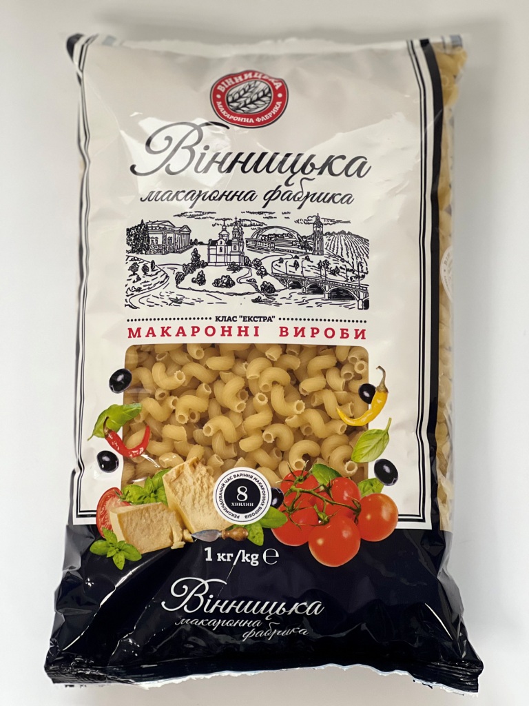 Макаронні вироби трубчасті ВІННИЦЬКА МАКАРОННА ФАБРИКА Ріжки 1 кг